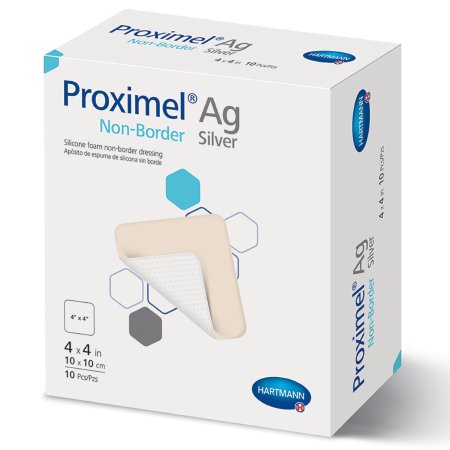 Picture of Silver Silicone Foam Dressing Proximel® Ag Non-Border 4 X 4 Inch Square Sterile15713117