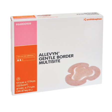 Picture of Silicone Foam Dressing Allevyn Gentle Border 6-3/4 X 7-5/8 Inch Trefoil Silicone Gel Adhesive with Border Sterile66800959