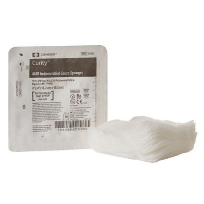 Picture of Antimicrobial Gauze Sponge Curity™ AMD™ Gauze 12-Ply 4 X 4 Inch Square Sterile2539-