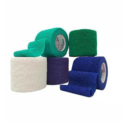 Picture of Cohesive Bandage CoFlex® 2 Inch X 5 Yard 14 lbs. Tensile Strength Self-adherent Closure Teal / Blue / White / Purple / Green NonSterile3200RB