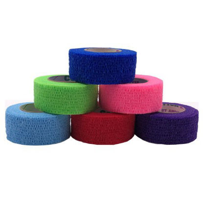 Picture of Cohesive Bandage CoFlex® 1-1/2 Inch X 5 Yard 14 lbs. Tensile Strength Self-adherent Closure Neon Pink / Blue / Purple / Light Blue / Neon Green / Red NonSterile3150CP