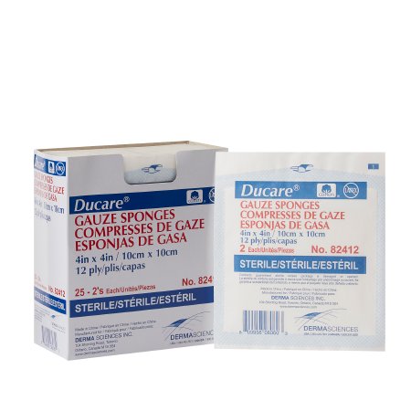 Picture of Gauze Sponge Ducare Cotton 12-Ply 4 X 4 Inch Square Sterile82412