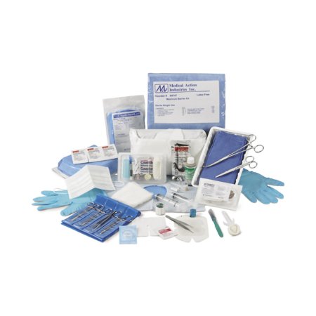 Picture of Sharp Debridement Procedure Tray (1) Medium Alcohol Prep Pad, (1) Medium Povidone Iodine Prep Pad, (1) 3 X 3 Inch 12-Ply Gauze Sponge, (1) Pair Exam Gloves, Medium, Powder-Free, (1) # 15 Scalpel, (1) 4-3/4 Inch Iris Scissors, (1) 5 Inch Wire Form Thumb Tissue Forceps61505