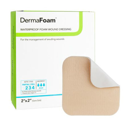 Picture of Foam Dressing DermaFoam® 2 X 2 Inch Square Non-Adhesive without Border Sterile00290E