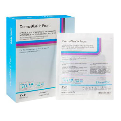 Picture of Silver Foam Dressing DermaBlue+™ Foam 4 X 4 Inch Square Sterile76040414