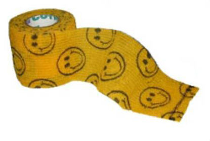 Picture of Cohesive Bandage CoFlex® NL 2 Inch X 5 Yard 12 lbs. Tensile Strength Self-adherent Closure Smiley Face on Neon Pink / Yellow / Lavender / Light Blue NonSterile5200SC-036