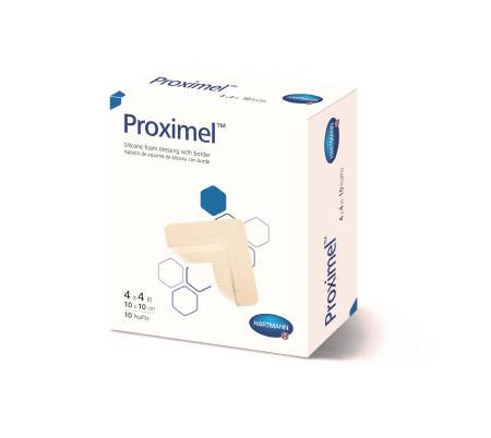 Picture of Silicone Foam Dressing Proximel™ 5 X 5 Inch Square Silicone Adhesive with Border Sterile14300000