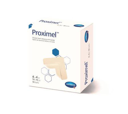 Picture of Silicone Foam Dressing Proximel™ 5 X 5 Inch Square Silicone Adhesive with Border Sterile14300000