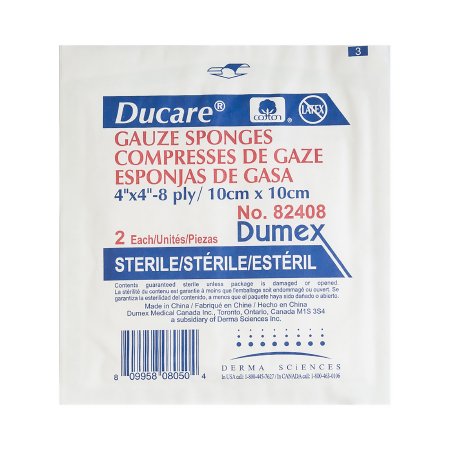 Picture of Gauze Sponge Ducare Cotton 8-Ply 4 X 4 Inch Square Sterile82408