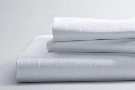 Picture of Bed Sheet Percale Flat 66 X 108 Inch Bleached White Cotton / Polyester Reusable03350400