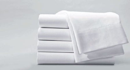 Picture of Bed Sheet Single Pick Percale Flat 66 X 108 Inch White Cotton 60% / Polyester 40% Reusable03255100