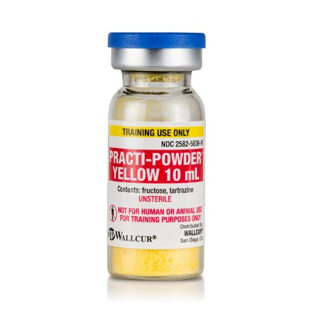Picture of Clinical Training Medication Practi-Powder® Vial 10 mL Vial Unsterile Fructose / Tartrazine Yellow, Reconstituted Powder402PP