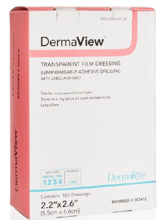 Picture of Transparent Film Dressing DermaView™ Roll 4 Inch X 11 Yard 2 Tab Delivery With Label Sterile15411