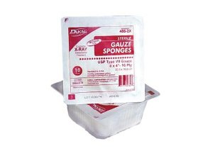 Picture of USP Type VII X-Ray Detectable Gauze Sponge Dukal™ Cotton 16-Ply 4 X 4 Inch Square Sterile416-2X