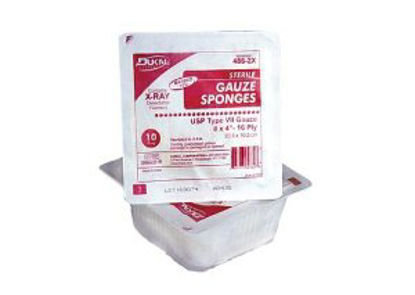Picture of USP Type VII X-Ray Detectable Gauze Sponge Dukal™ Cotton 16-Ply 4 X 4 Inch Square Sterile416-2X
