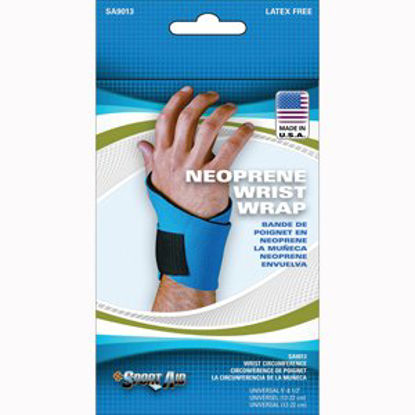 Picture of Wrist Support Wraparound Neoprene / Rubber Left or Right Hand Blue One Size Fits Most9013 BLU UN