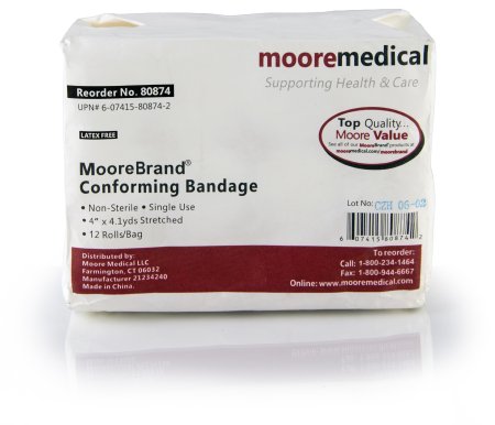 Picture of Conforming Bandage McKesson Cotton / Polyester 4 Inch X 4-1/10 Yard Roll Shape NonSterile80874