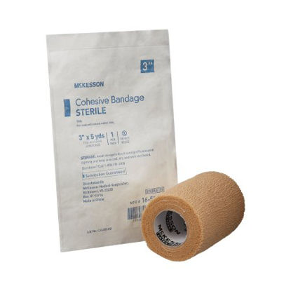 Picture of Cohesive Bandage McKesson 3 Inch X 5 Yard Standard Compression Self-adherent Closure Tan Sterile16-53343
