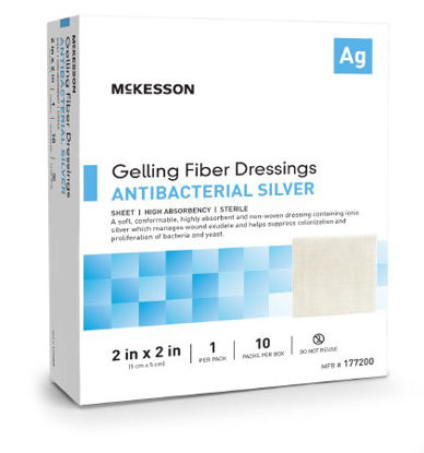 Picture of Silver Gelling Fiber Dressing McKesson 2 X 2 Inch Square Sterile177200