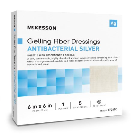 Picture of Silver Gelling Fiber Dressing McKesson 6 X 6 Inch Square Sterile177600