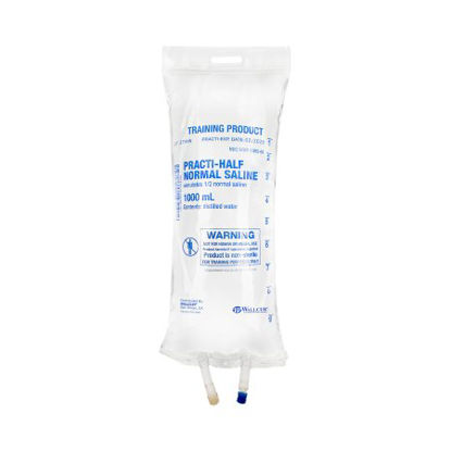 Picture of Clinical Training Medication Practi-Half Normal Saline™ 1000 mL I.V. Bag Distilled Water Liquid274HN