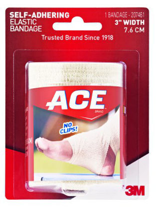 Picture of Elastic Bandage 3M™ ACE™ 3 Inch Width X 5.3 Foot Standard Compression Self-adherent Closure Tan NonSterile207461