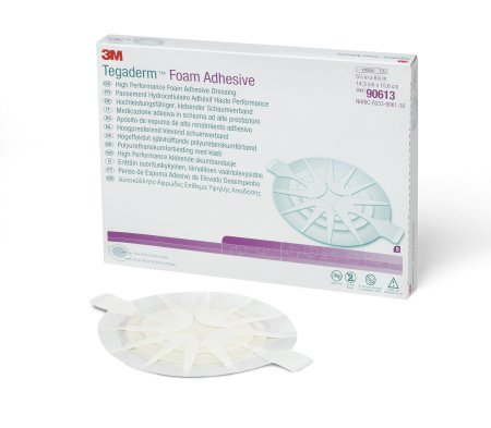 Picture of Foam Dressing 3M™ Tegaderm™ High Performance 5-5/8 X 6-1/8 Inch Oval Adhesive with Border Sterile90613