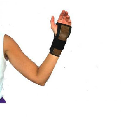 Picture of Wrist Brace Contoured Elastic / Metal Left or Right Hand Black / Brown One Size Fits Most1385 BLA UN