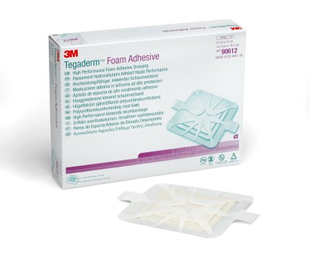 Picture of Foam Dressing 3M™ Tegaderm™ High Performance 5-5/8 X 5-5/8 Inch Square Adhesive without Border Sterile90612
