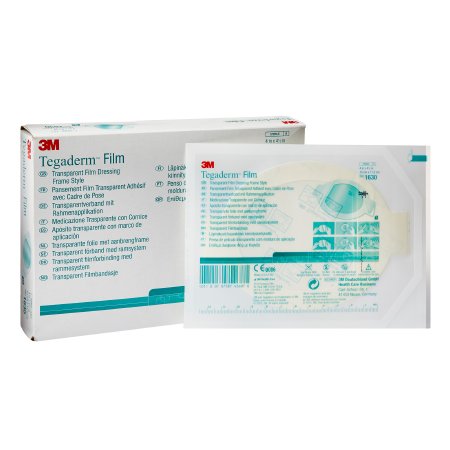 Picture of Transparent Film Dressing 3M™ Tegaderm™ Oval 4 X 4-1/2 Inch Frame Style Delivery Without Label Sterile1630
