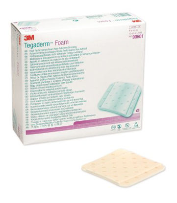 Picture of Foam Dressing 3M™ Tegaderm™ High Performance 4 X 4 Inch Square Non-Adhesive without Border Sterile90601