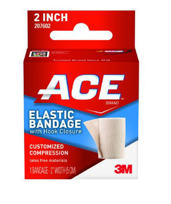 Picture of Elastic Bandage 3M™ ACE™ 2 Inch X 4.2 Foot Standard Compression Single Hook and Loop Closure Tan NonSterile207602