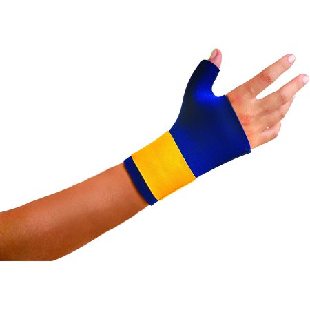 Picture of Wrist / Thumb Support Classic Neoprene / Nylon Left or Right Hand Navy Blue / Yellow Medium400-013