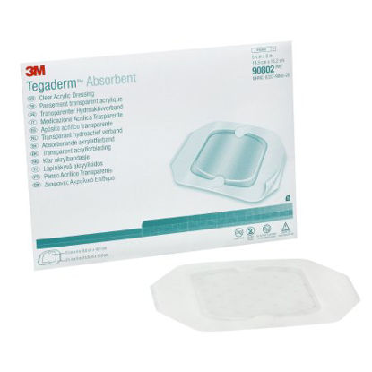 Picture of Absorbent Acrylic Transparent Film Dressing 3M™ Tegaderm™ Square 5-7/8 X 6 Inch 2 Tab Delivery Without Label Sterile90802