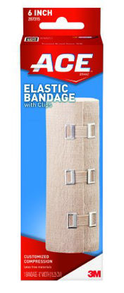 Picture of Elastic Bandage 3M™ ACE™ 6 Inch X 4-1/2 Foot Standard Compression Clip Detached Closure Tan NonSterile207315