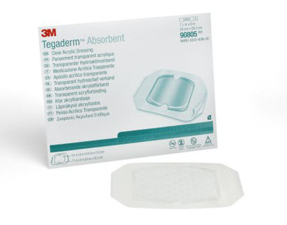 Picture of Absorbent Acrylic Transparent Film Dressing 3M™ Tegaderm™ Square 7-7/8 X 8 Inch 2 Tab Delivery Without Label Sterile90805