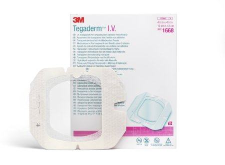 Picture of I.V. Specialty Dressing 3M™ Tegaderm™ Film 4-3/4 X 4-3/4 Inch Sterile1668