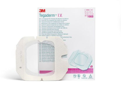 Picture of I.V. Specialty Dressing 3M™ Tegaderm™ Film 4-3/4 X 4-3/4 Inch Sterile1668