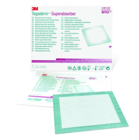 Picture of Super Absorbent Dressing 3M™ Tegaderm™ Superabsorber Polypropylene 7-7/8 X 7-7/8 Inch Sterile90703