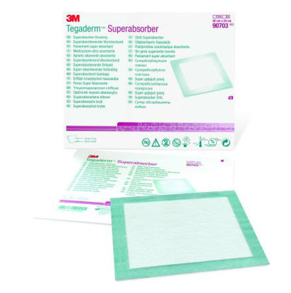 Picture of Super Absorbent Dressing 3M™ Tegaderm™ Superabsorber Polypropylene 7-7/8 X 7-7/8 Inch Sterile90703