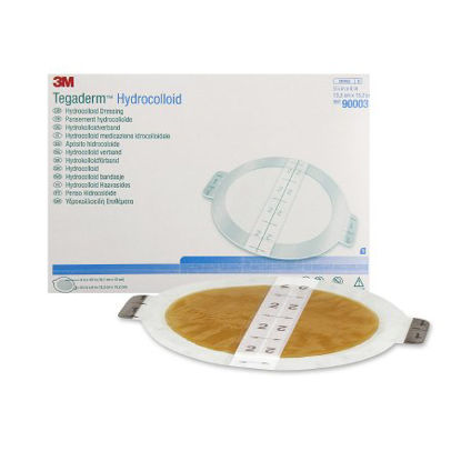 Picture of Hydrocolloid Dressing 3M™ Tegaderm™ 5-1/8 X 6 Inch Oval Sterile90003