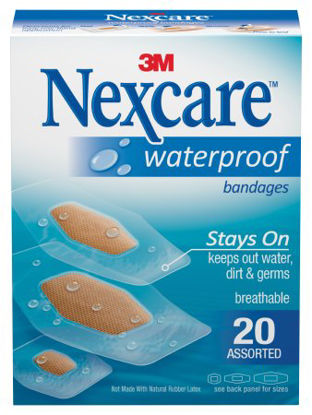 Picture of Adhesive Strip Nexcare™ Water Assorted Sizes Film Rectangle Clear Sterile588-20PB