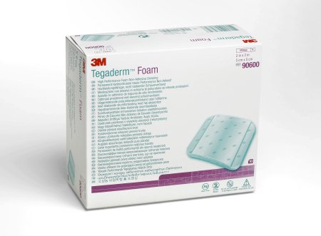 Picture of Foam Dressing 3M™ Tegaderm™ High Performance 2 X 2 Inch Square Non-Adhesive without Border Sterile90600
