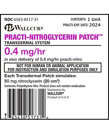 Picture of Clinical Training Medication Practi-Nitroglycerin Patch™ 0.4 mg/hour Individual Packet Transdermal Infusion77700