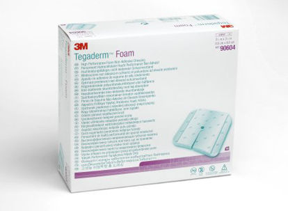 Picture of Foam Dressing 3M™ Tegaderm™ High Performance 3-1/2 X 3-1/2 Inch Fenestrated Square Non-Adhesive without Border Sterile90604