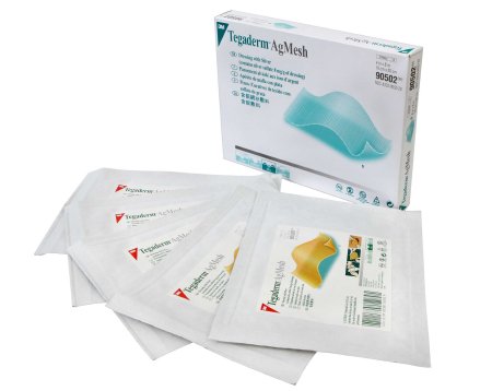Picture of Silver Mesh Dressing 3M™ Tegaderm™ 4 X 8 Inch Rectangle Sterile90502