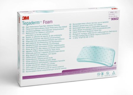 Picture of Foam Dressing 3M™ Tegaderm™ High Performance 4 X 8 Inch Rectangle Non-Adhesive without Border Sterile90602