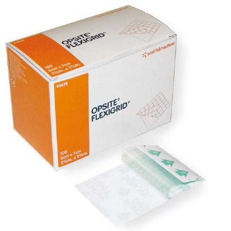 Picture of Transparent Film Dressing OpSite Flexigrid Rectangle 2-3/8 X 2-3/4 Inch 2 Tab Delivery Without Label Sterile66024628