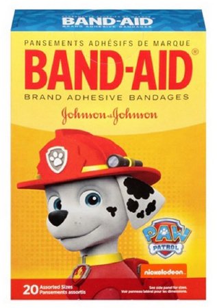 Picture of Adhesive Strip Band-Aid® 5/8 X 2-1/4 Inch / 3/4 X 3 Inch Plastic Rectangle / Spot Kid Design (Paw Patrol) Sterile10381371165893