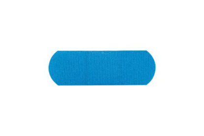 Picture of Metal Detectable Adhesive Strip American® White Cross 1 X 3 Inch Fabric Rectangle Blue Sterile1631025